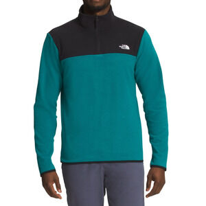 THE NORTH FACE Men's TKA Glacier 1/4 Zip Fleece Pullover Harbor Blue/Black Large